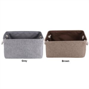 Foldable Storage Bins Fabric Cloth Storage Baskets Towel Laundry Box Container Organizers for Clothes Kids Toy Storage (Brown)