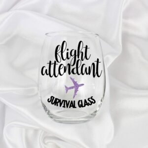 Funny Flight Attendant Gifts for Women Graduation Idea Stemless Wine Glass Present Her 0078