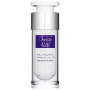 beverly hills primer for face makeup - pore minimizer & uneven skin tone reducer | makeup primer with anti aging ingredients that hydrates & moisturizes skin, 1 fl. oz (120 days supply)