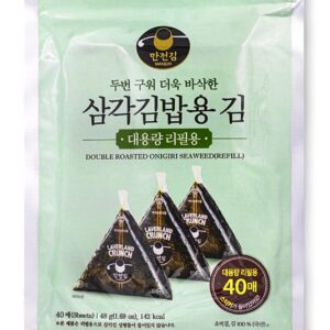 ROM AMERICA Onigiri Nori Sushi Triangle Rice Ball Dried Seaweed Laver Wrappers Refill - 40 Sheets (Pack of 1)