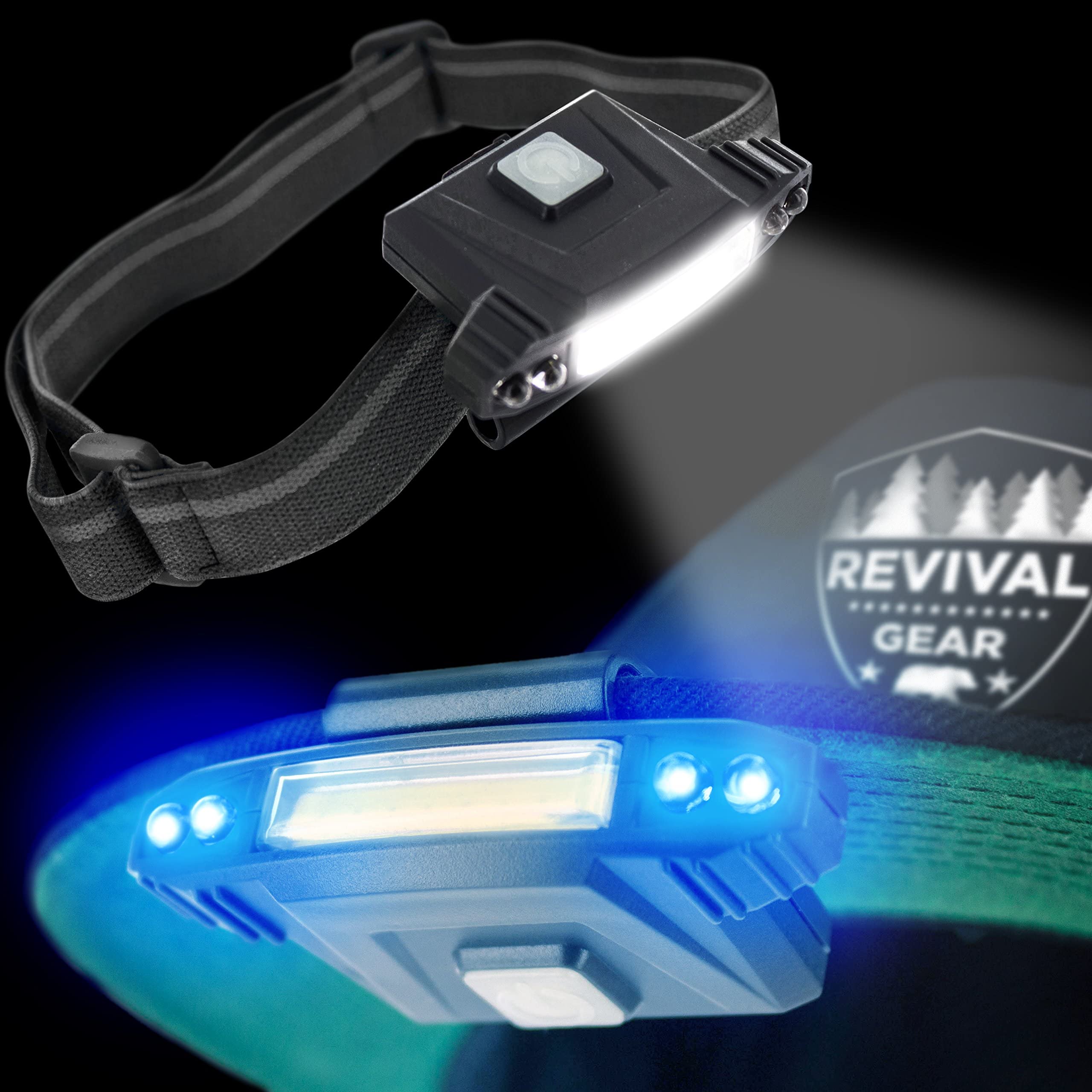 Hat Light Rechargeable LED Headlamp: Head Lamps Strap Clip On Flashlight Headlamps for Hardhat & Hats for Camping, Running, Working Hard Hats, Cycling, Walking, Hiking