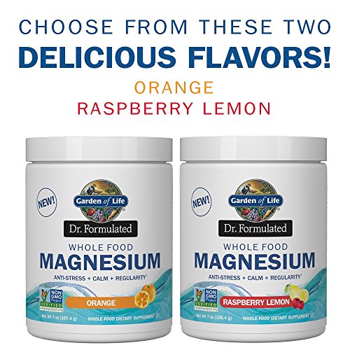 Garden of Life Whole Food Magnesium Powder, Raspberry Lemon - Vegan, Gluten & Sugar Free Supplement with Probiotics for Calm & Regularity