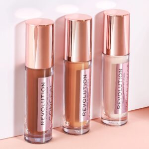 Makeup Revolution Conceal & Define Concealer, Full Coverage Makeup Concealer, Matte Finish & Long Wear, For Fair Skin Tones, Vegan, C3, 4ml