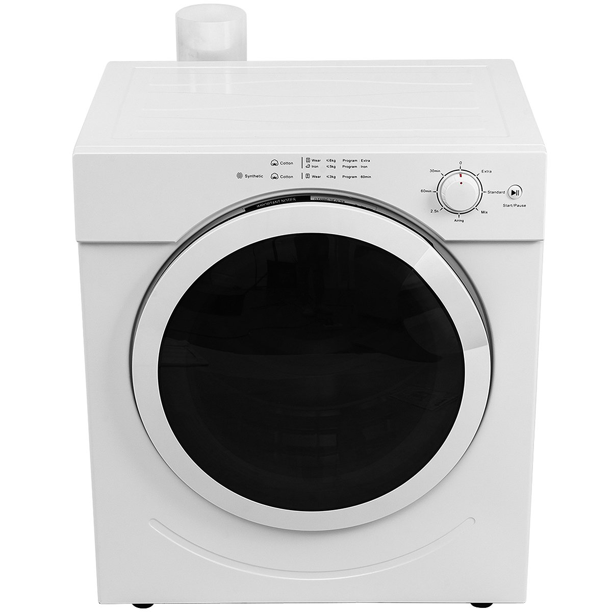 Costway Electric Tumble Dryer Compact Stainless Steel Clothes Dryer (3.21 Cu.Ft.)