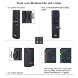 JJC RMT-VP1K Wireless Remote Control for Sony ZV-1 A7IV A7R V IV A7SIII A9 III FX30 FX3 A6000 A6100 A6300 A6400 A6600 RX100 VII FDR-AX33 AX43 AX53 AX100 AX700 HDR-CX405 CX440 CX455 CX675 CX900 & More