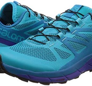 Salomon Women's Sense Ride Trail Running Shoe, Bluebird/Deep Blue/Black, 6