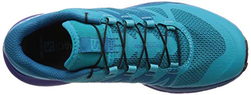 Salomon Women's Sense Ride Trail Running Shoe, Bluebird/Deep Blue/Black, 6