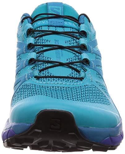 Salomon Women's Sense Ride Trail Running Shoe, Bluebird/Deep Blue/Black, 6