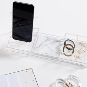 russell+hazel Acrylic Bloc Narrow Accessory Tray, Clear, 4.5” x 12.2” x .5” (31381)