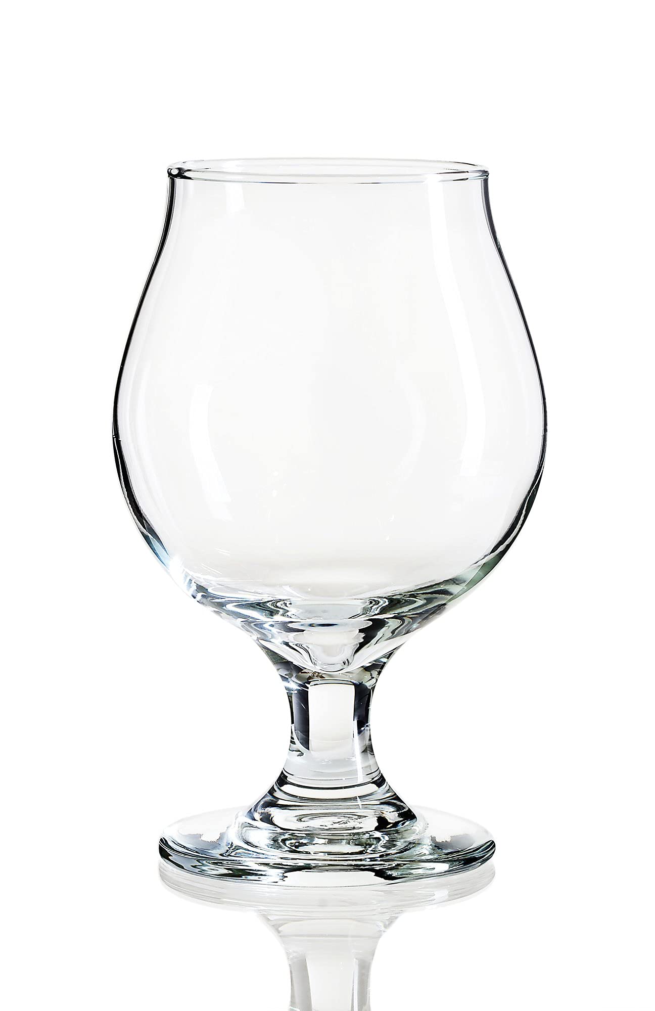 ECODESIGN-US Beer Glass Belgian Style Stemmed Tulip - 16 oz Lambic Beer Glasses - set of 4 w/coasters