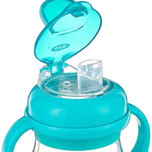 OXO Tot Transitions Soft Spout Sippy Cup with Removable Handles, Teal, 6 Ounce