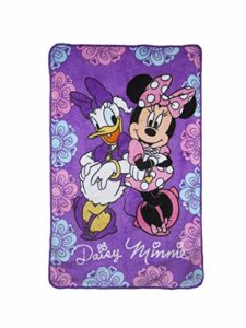 disney minnie mouse friends forever super soft toddler blanket, purple/pink