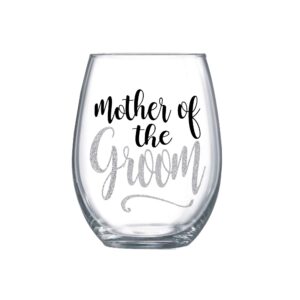 mother of the groom gifts from daughter stemless wine glass gift glitter design for mom 0092