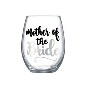mother of the bride gifts from daughter stemless wine glass gift glitter design for mom 0091