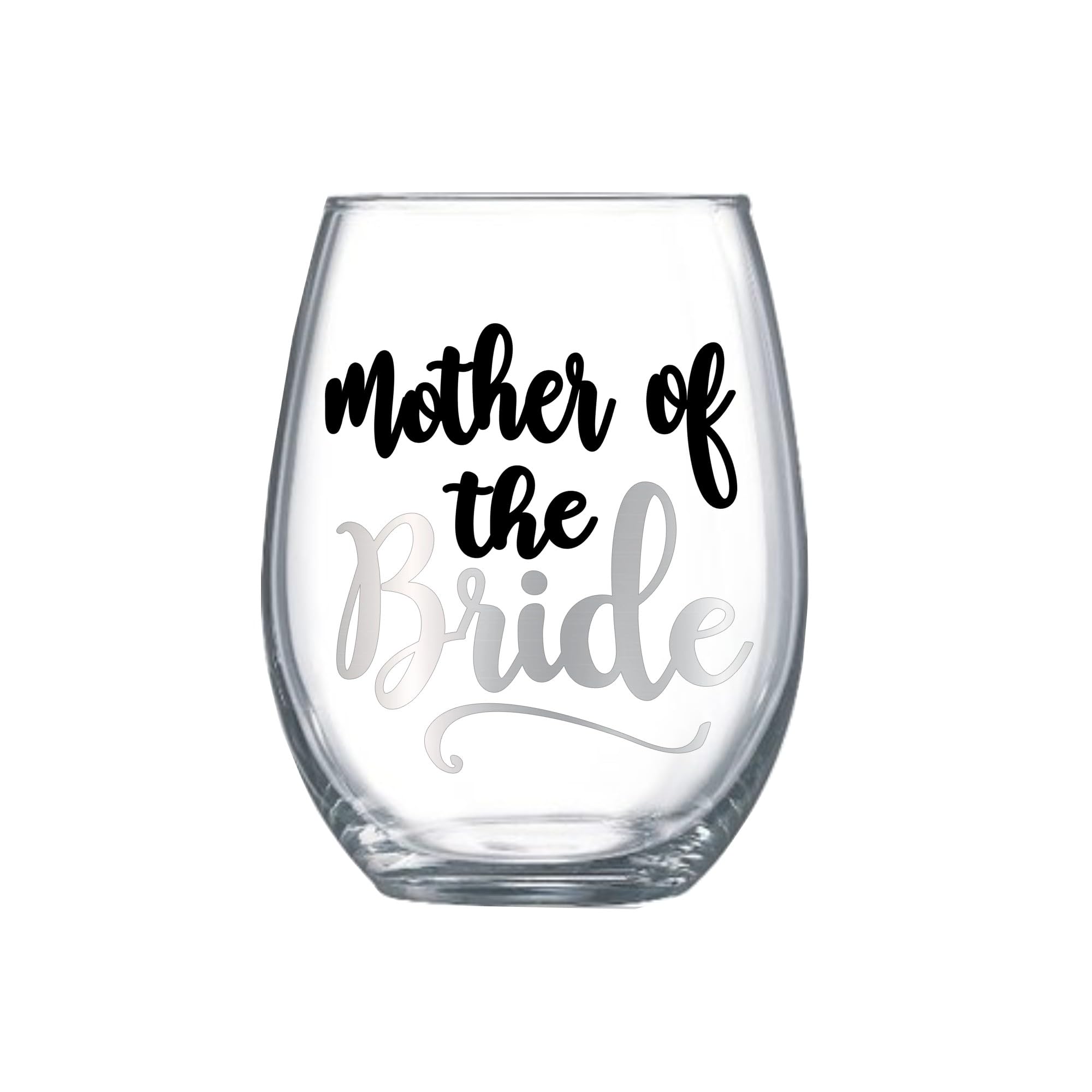 Mother of the Bride Gifts from Daughter Stemless Wine Glass Gift Glitter Design for Mom 0091