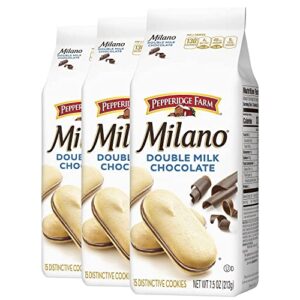 pepperidge farm milano cookies, double milk chocolate, 7.5 ounce (pack of 3)