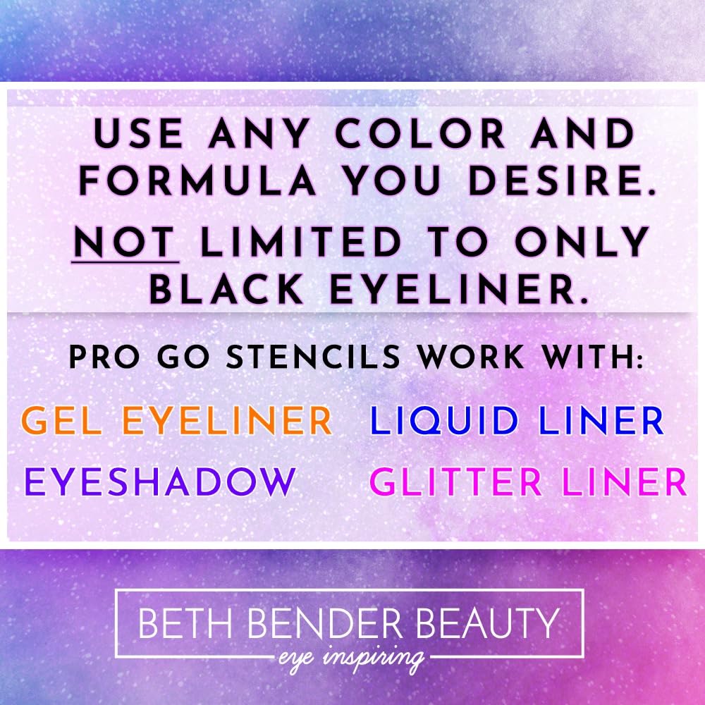 Beth Bender Beauty Pro Go Eyeliner Stencil | Cat Eyeliner Stencil | Made in USA | Cruelty Free & Vegan (Pack of 2 (48 Stencils))