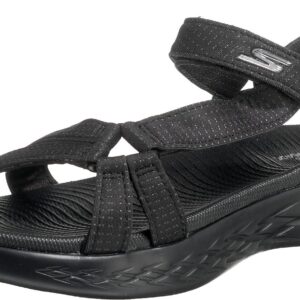 Skechers Women's On-The-Go 600-Brillancy Sport Sandal, Black, 10 Wide