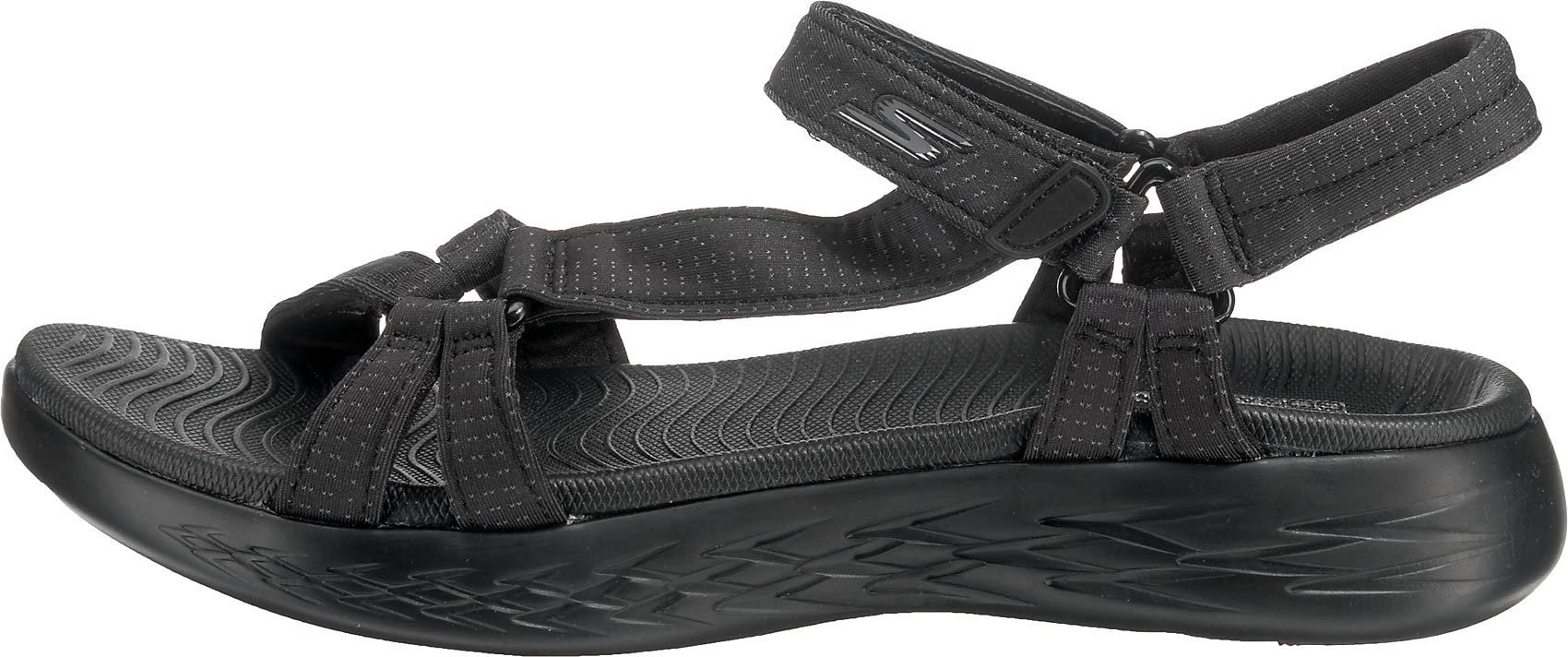 Skechers Women's On-The-Go 600-Brillancy Sport Sandal, Black, 10 Wide