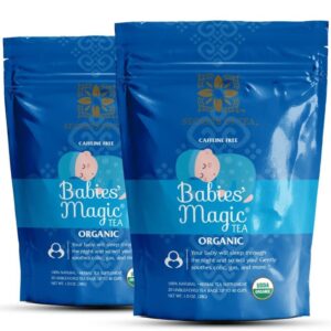 secrets of tea baby colic babies' magic tea – organic, natural, safe – calming & soothing relief for baby acid reflux, gas, colic – 40 count(2 pack)