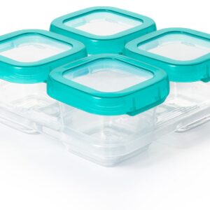 OXO Tot Baby Blocks Food Storage Containers, Teal, 6 oz