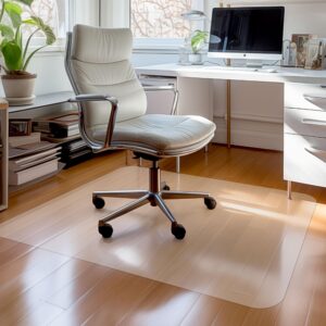 yescom office chair mat for hardwood floor 36"x48" clear rectangle desk pvc floor protector for home office 1.5mm thickness 48"x36" computer chair mat