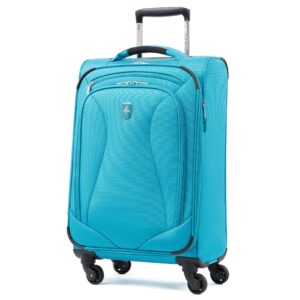 atlantic luggage ultra lite softside expandable spinner, turquoise blue, carry-on 21-inch