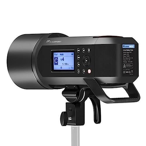 Flashpoint XPLOR 600 PRO TTL Li-ion Battery-Powered HSS Strobe Light with Built-in R2 2.4GHz, Bowens Mount 600w Wireless Monolight with 370 Full-Power Flashes for Outdoor Strobe Light Photography