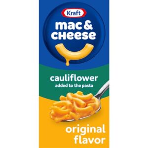 kraft original macaroni & cheese dinner with cauliflower added to the pasta (5.5 oz box)