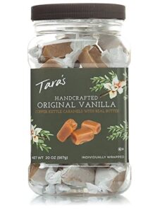 taras all natural gourmet original vanilla caramel: small batch, creamy & individually wrapped - original vanilla, 20 oz