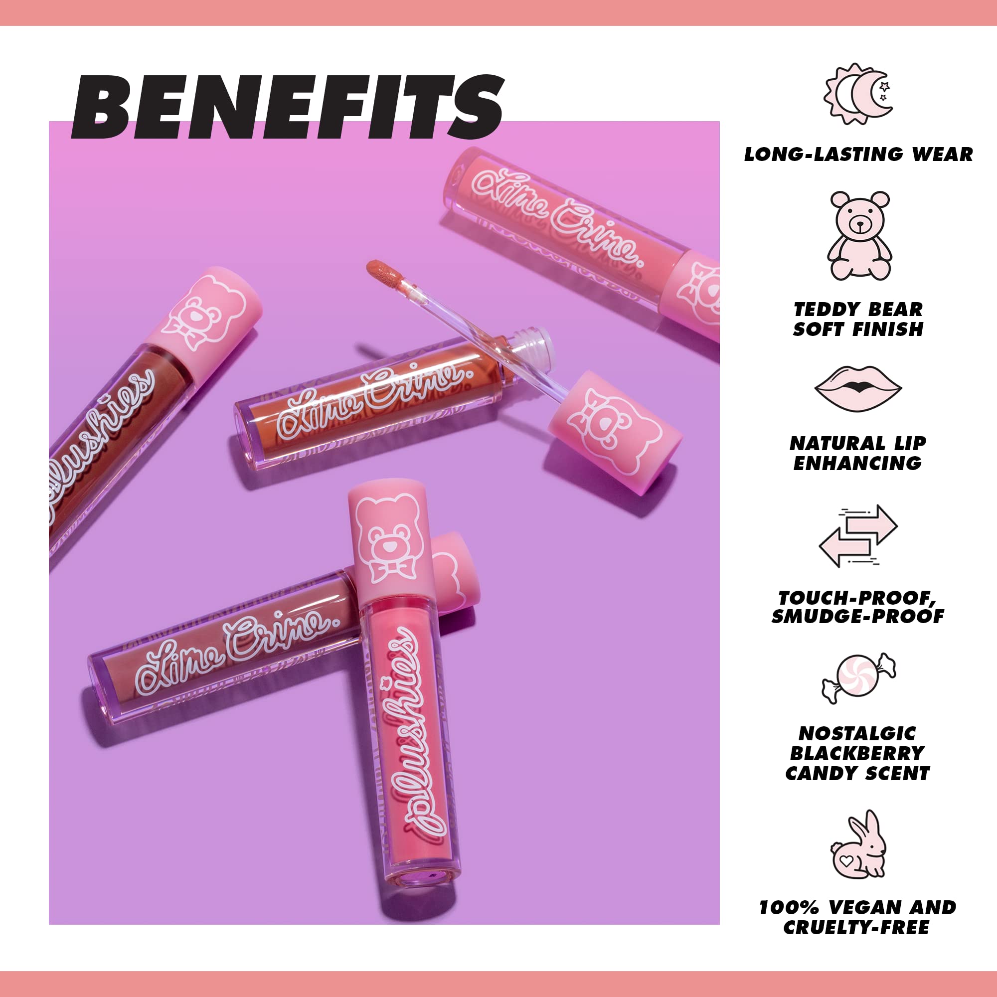 Lime Crime Plushies Soft Matte Lipstick, Butterscotch (Sheer Golden Brown) - Blackberry Candy Scent - Plush, Long Lasting & High Comfort for All-Day Wear - Talc-Free & Paraben-Free