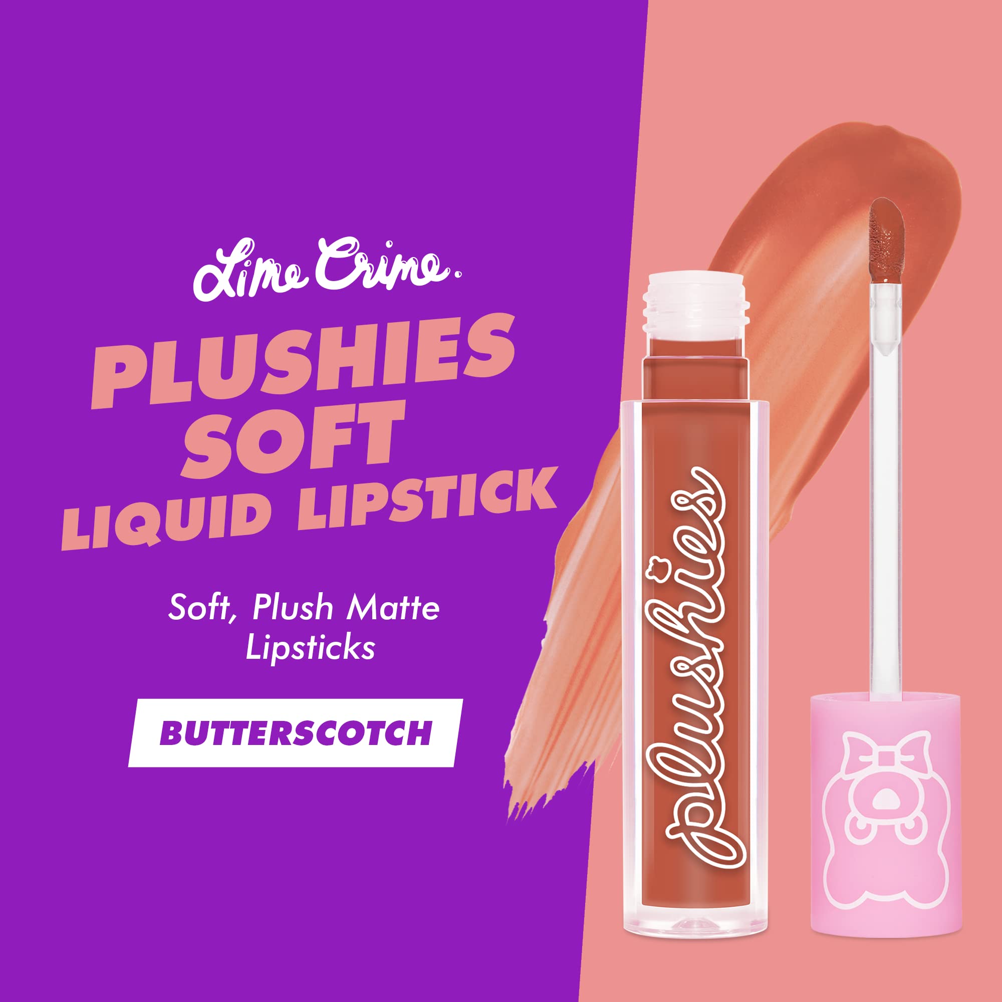 Lime Crime Plushies Soft Matte Lipstick, Butterscotch (Sheer Golden Brown) - Blackberry Candy Scent - Plush, Long Lasting & High Comfort for All-Day Wear - Talc-Free & Paraben-Free