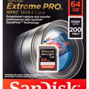 SanDisk 64GB (Five Pack) Extreme Pro Memory Card (SDSDXXY-064G-GN4IN) SDXC 4K V30 UHS-I with Everything But Stromboli (TM) Combo Reader