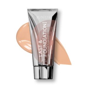 wunderbrow full coverage foundation, last & found[ation] – buildable full coverage liquid foundation for 24+ hours wear – long lasting, waterproof, sand