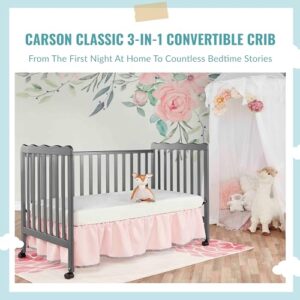 Dream On Me Carson Classic 3-in-1 Convertible Crib in Steel Grey