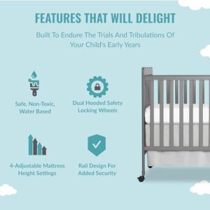 Dream On Me Carson Classic 3-in-1 Convertible Crib in Steel Grey