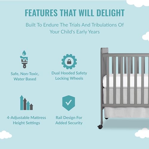 Dream On Me Carson Classic 3-in-1 Convertible Crib in Steel Grey