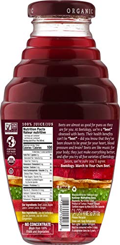 Beetology Organic Beet, Lemon and Ginger Juice 8.45oz (6 Pack) | 100% Cold Pressed | Heart Healthy | Nutrient Packed Vegetable Juice | Vibrant Flavor