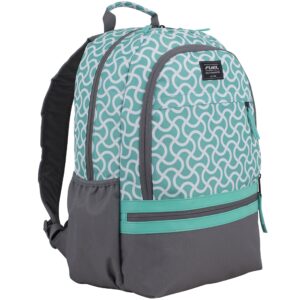 fuel ultimate concept backpack, turquoise/ash gray/squiggle textile print