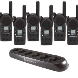 6 CLS1410 - UHF 1 Watt 4 Channel Radios & 1 56531 6 Radio Charger by Motorola Solutions - Intended for Business Use Black