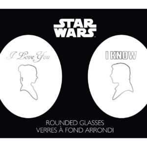 Star Wars Collectible Wine Glass Set (I Love You, I Know), 16 ounces