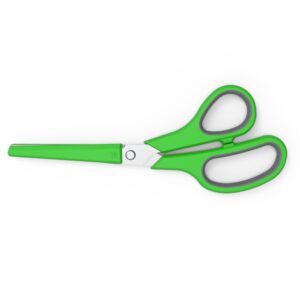 riteknife so300 safety scissors, ambidextrous, large finger holes, soft grip maximizes comfort, blunted tip, guarded 3.5” stainless steel safety blades minimizes puncture risk, safe enough for a kid
