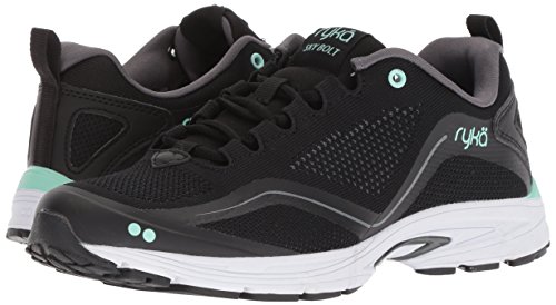 Ryka Women's Sky Bolt Athletic Shoe, Black/Grey/Mint, 7.5 M US