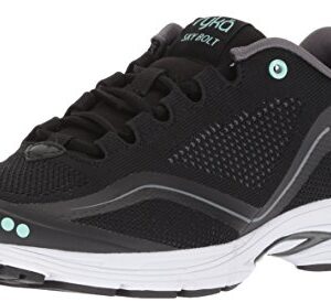 Ryka Women's Sky Bolt Athletic Shoe, Black/Grey/Mint, 7.5 M US