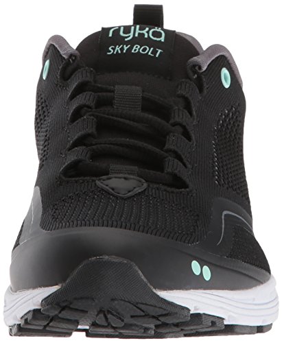 Ryka Women's Sky Bolt Athletic Shoe, Black/Grey/Mint, 7.5 M US