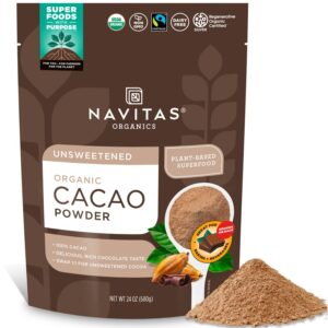 navitas organics organic cacao powder, non-gmo, fair trade, gluten-free, 24 ounce