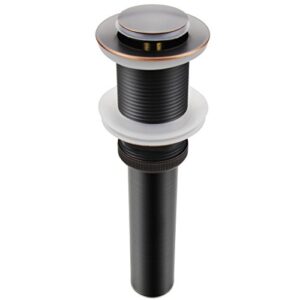 Oil Rubbed Bronze Pop Up Drain, Bathroom Vessel Lavatory Vanity Faucet Sink Drain Stopper, ORB Without Overflow