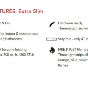 Remii 65" Extra Slim Indoor or Outdoor Electric Fireplace