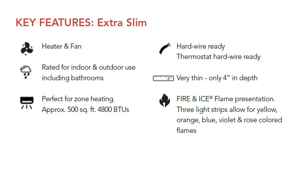 Remii 65" Extra Slim Indoor or Outdoor Electric Fireplace