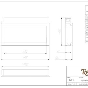 Remii Extra Slim Indoor/Outdoor Built-in Electric Fireplace - 35"